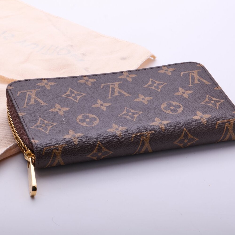 LOUIS VUITTON Zippy Around long wallet M41895 Monogram canvas Brown Pink Used LV